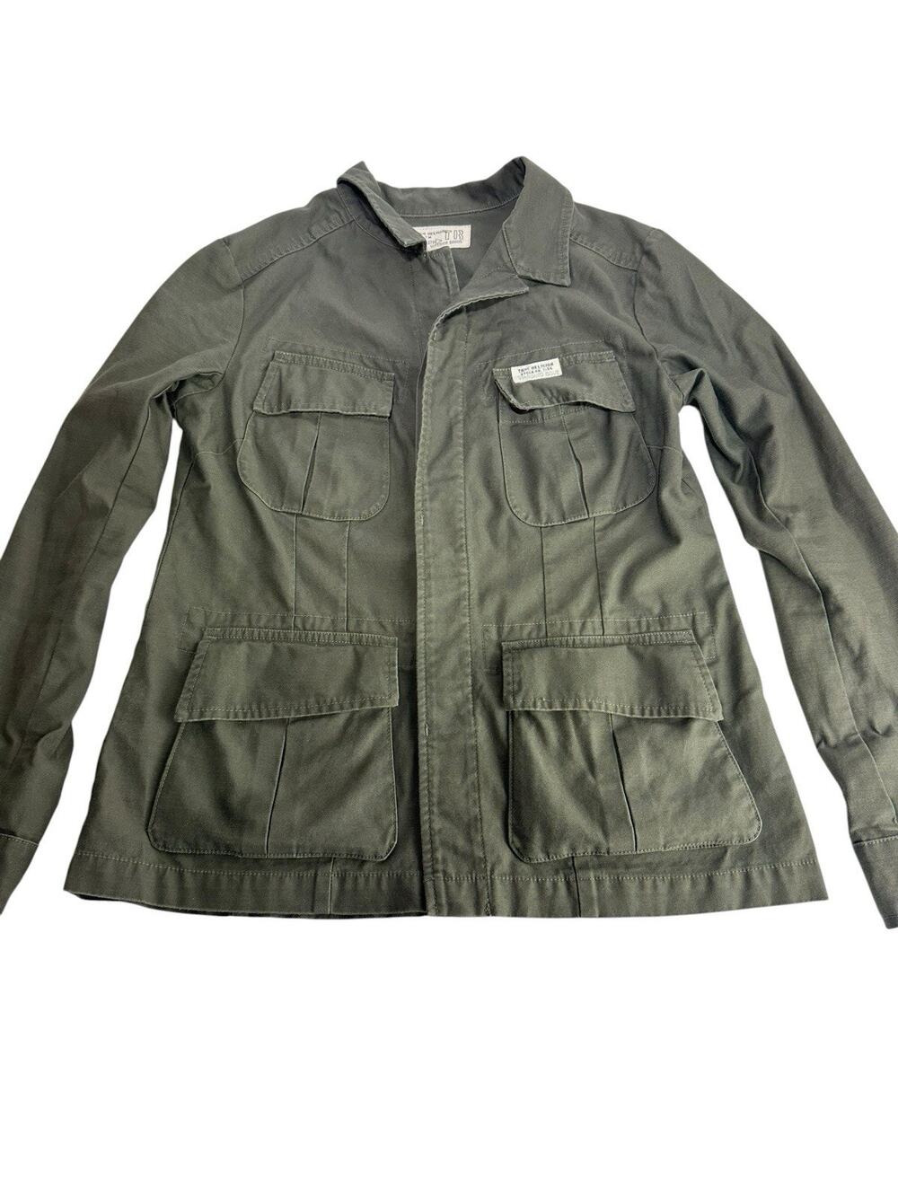 True Religion Womens Army Green Denim Jacket Size M